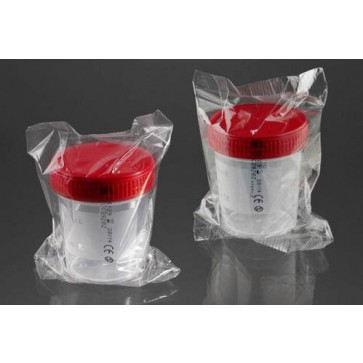 Posudice za urin | Urintainer | crveni čep | 120 ml | pojedinačno pakirana | sterilna