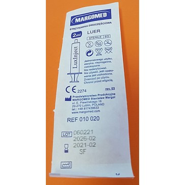 Šprica bez igle (štrcaljka) | sterilna | luer | 2 ml