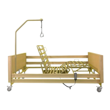 Električni krevet za kućnu njegu podesiv po visini s podnicom od metalnih letvica