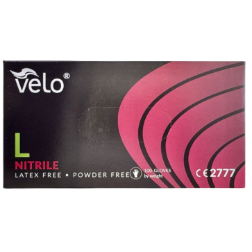 Velo crne nitrilne rukavice bez pudera | L