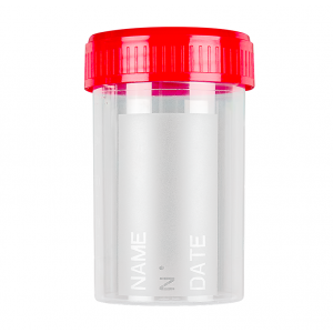 Sterilna posudica za uzimanje urina - Urintainer | crveni čep | 60 ml | pojedinačno pakirana
