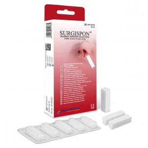 SURGISPON hemostatska želatinska spužvica za zaustavljanje krvarenja iz nosa, 40 × 10 × 10 mm | 5 komada