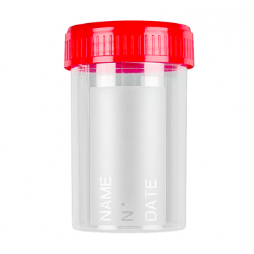 Sterilna posudica za uzimanje urina - Urintainer | crveni čep | 60 ml | pojedinačno pakirana