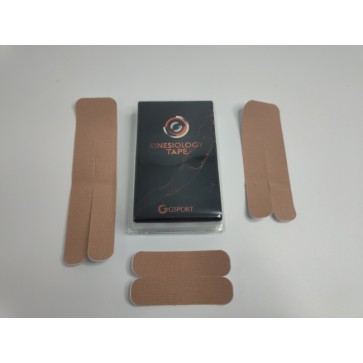 Pre-cut kineziološke trake - pakiranje sadrži set profesionalno pripremljenih i izrezanih kinezio traka u bež boji namijenjenih za postavljanje na mišiće vrata