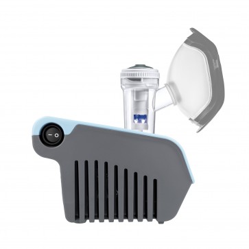 NOVAMA PRO NEB 4+ – bočni prikaz inhalatora s RF9 nebulizatorom i maskom