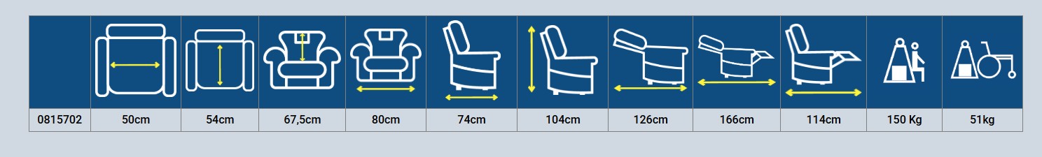 Lift nagibna fotelja LR1501 dimenzije