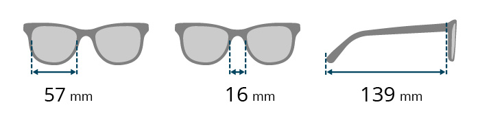 Brilo sunčane naocale RES260-1 dimenzije