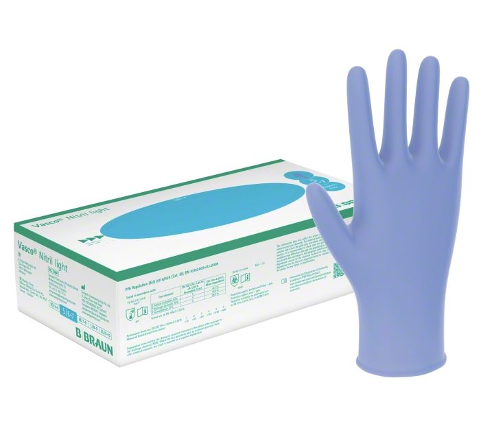 Nitrilne rukavice bez pudera | Svijetlo plave | jednokratne | pakiranje 100 komada | BBraun Kvantum-tim