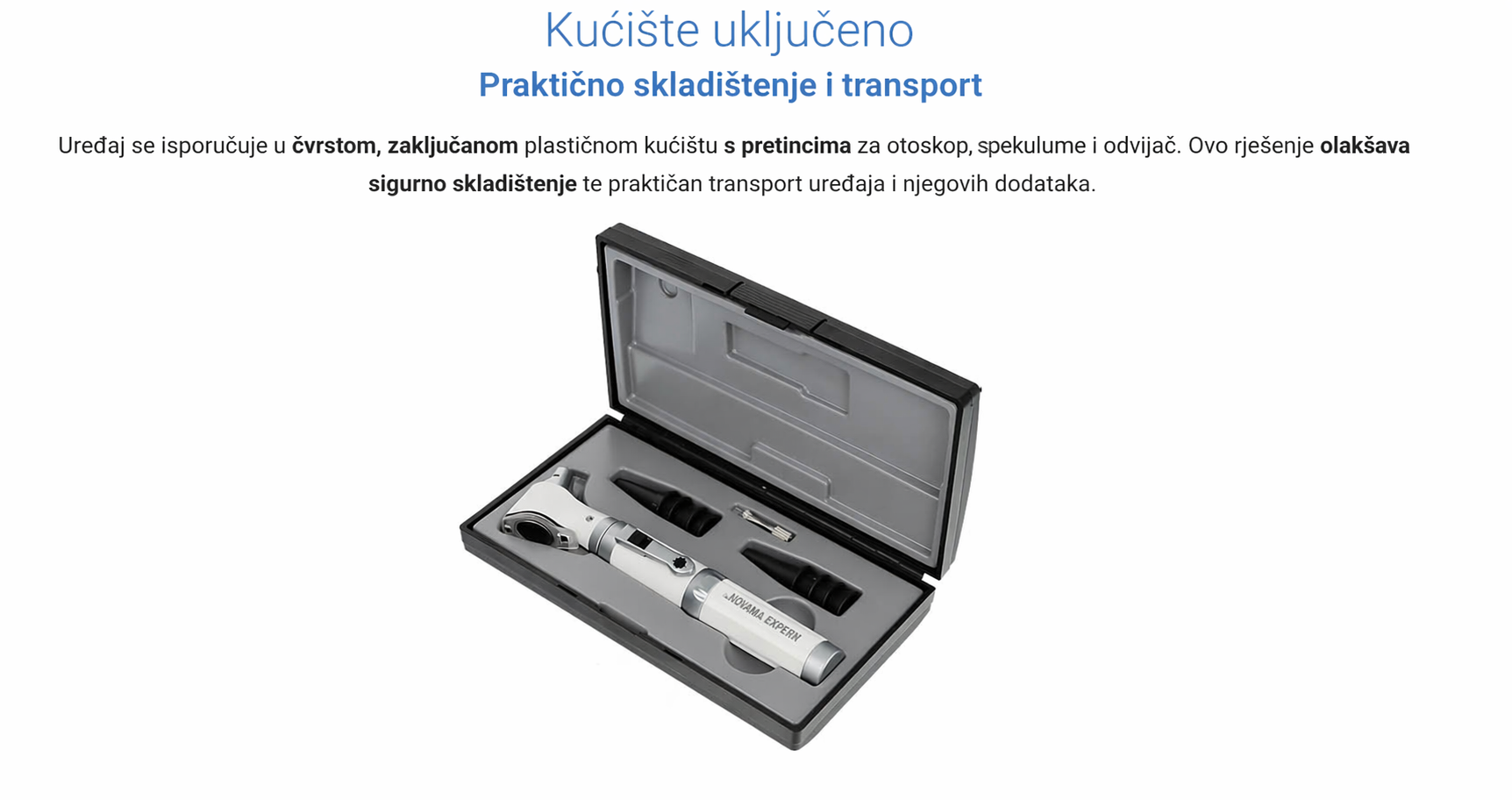 Kutija uključena otoskop