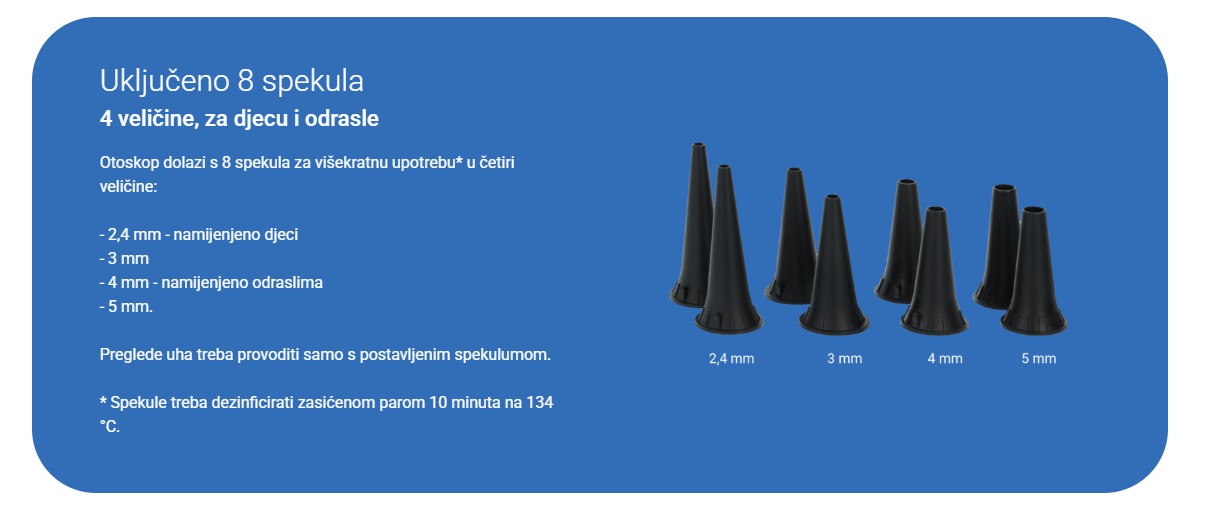 Uključeno 8 spekula_otoskop